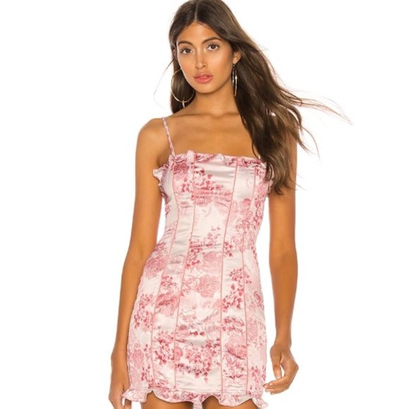 h:ours | Renee Mini Dress in Pink Floral - Picture 1 of 3